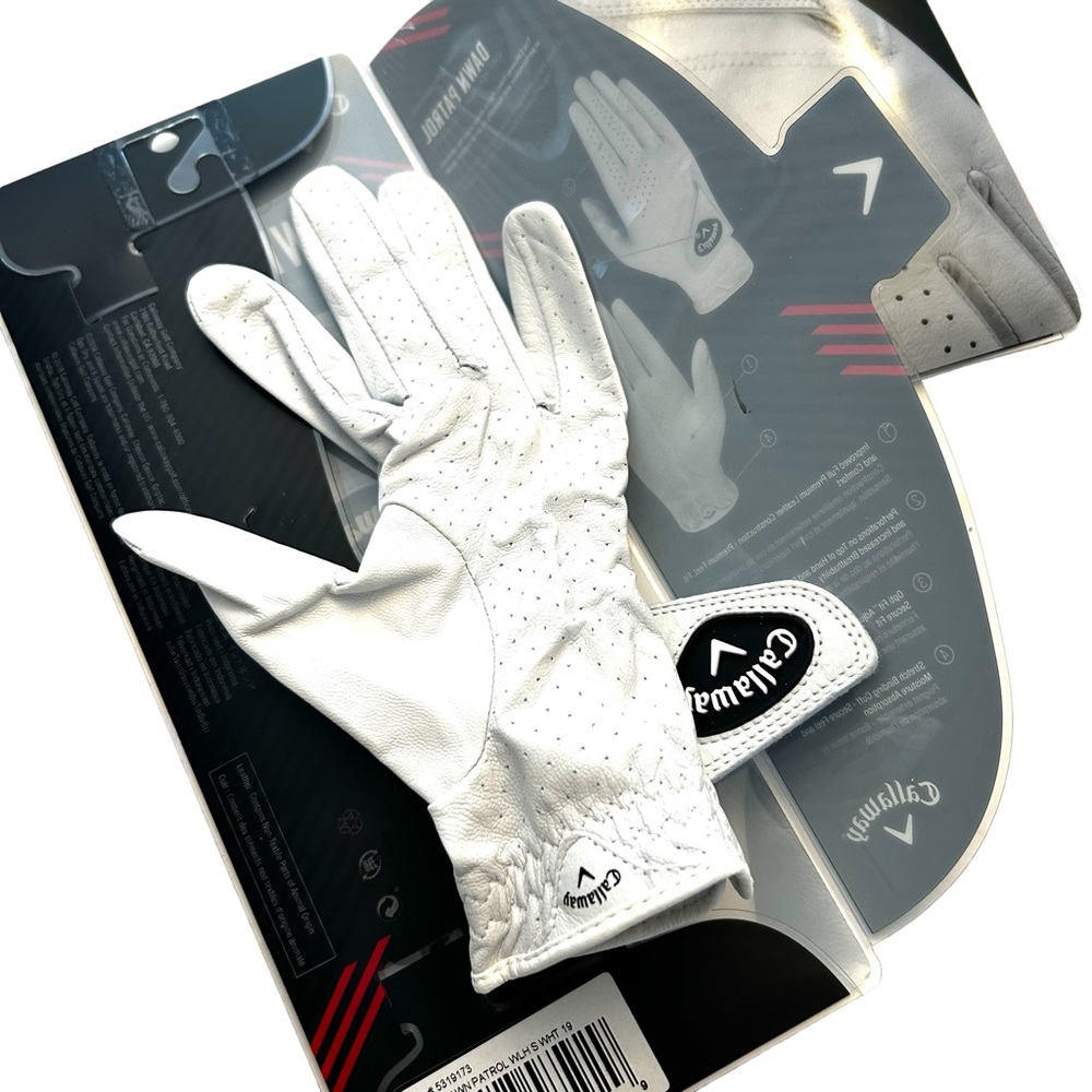 Set of 2 Callaway white leather gold gloves Dawn patrol new